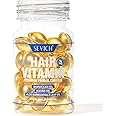 SEVICH Gold Hair Growth Capsules with Moroccan & Jojoba Oils - 30 Caps | Frizz Control & Scalp Nourishment | Vitamin-Rich Serum for Thinning Hair