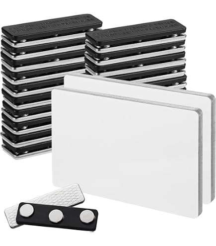 Magnetic Name Tag Kit - 30 Pcs Clear Acrylic Badge Holders With Adhesive Tape For Work, School