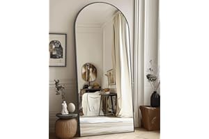 Antok Full Length Mirror, 58"x19" Arched Floor Mirror, Mirror Full Length with Stand, Wall Mounted Mirrors for Living Room Bedroom,Black