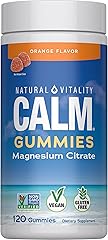 Natural Vitality Calm Magnesium Gummies | 330mg Per Serving | Orange Flavored Supplement | Gluten-Free & Vegan | 120 Count