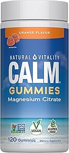 Natural Vitality Calm Magnesium Gummies | 330mg Per Serving | Orange Flavored Supplement | Gluten-Free & Vegan | 120 Count