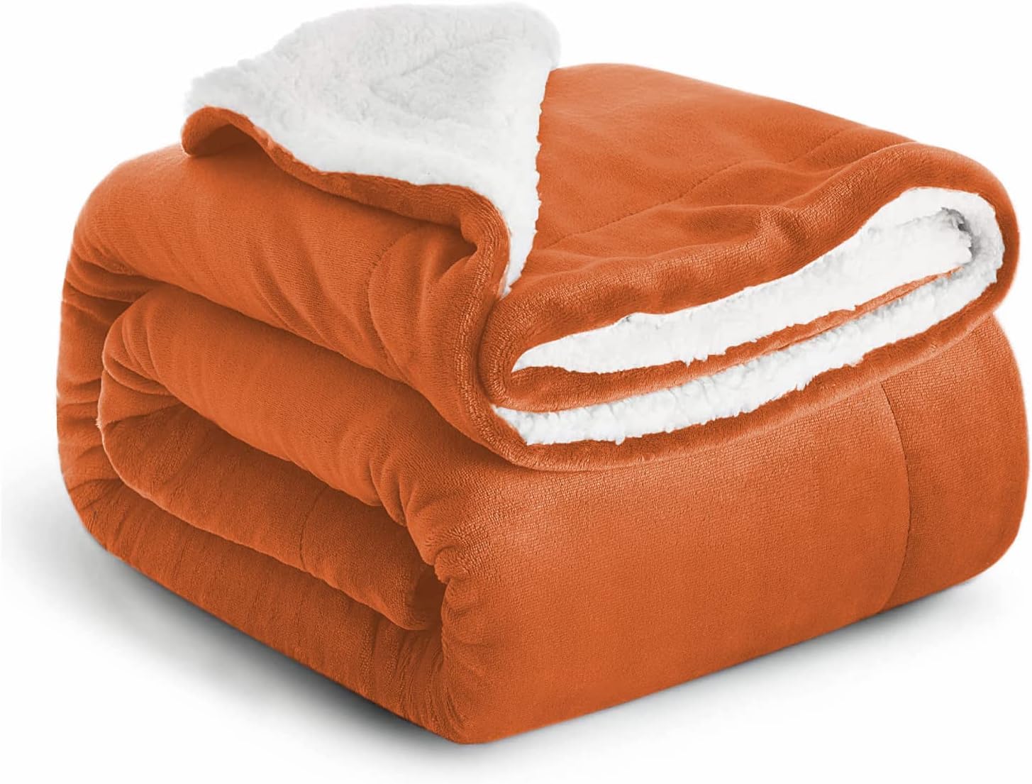 IR Imperial Rooms Sherpa Fleece Blanket Bed Throws Blankets For Sofas Soft Fluffy Thick Blanket Reversible Microfiber Throw (Rust, Single/Throw (130 x 150 Cm))