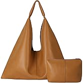 YLYYHH Leather Tote Bag, Oversized Hobo Bags, Large Tote Bag for Women Work, Vegan Leather Handbags Travel, Designer Leather Tote Handbag, Light Brown