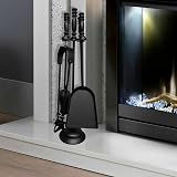 Unibos 5pc Companion Set Traditional Fireplace Tools Black 17in view 4