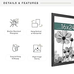 MCS Studio Gallery Classic 16x24 Poster Frame Black