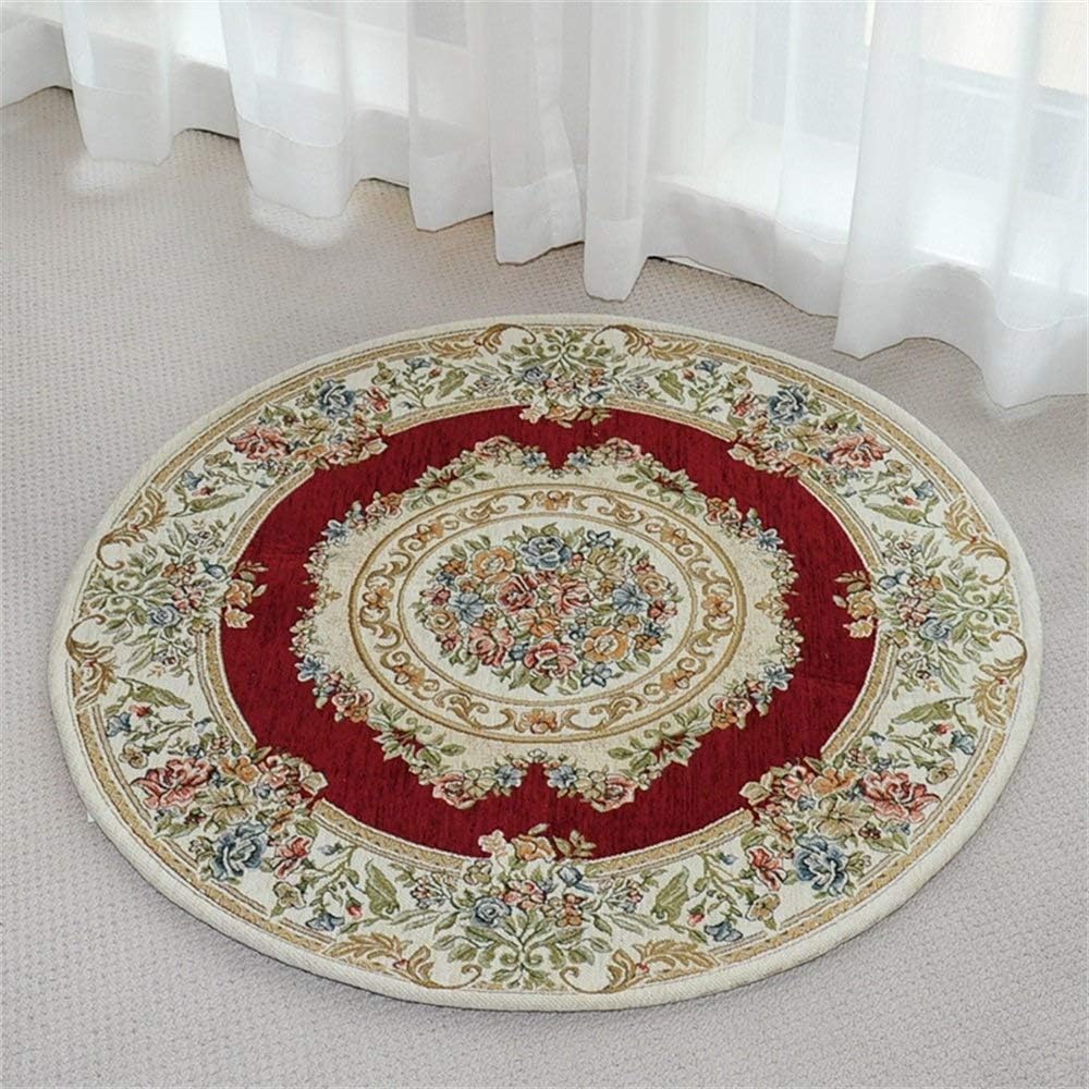 WSX Round Carpets Foot/Floor/ Door Mats Sofa Rug Hanging Baskets Rug Absorbent Quick-drying Carpets Bed Living Room Circular Blends Pad (Color : A, Size : Diameter 90cm)