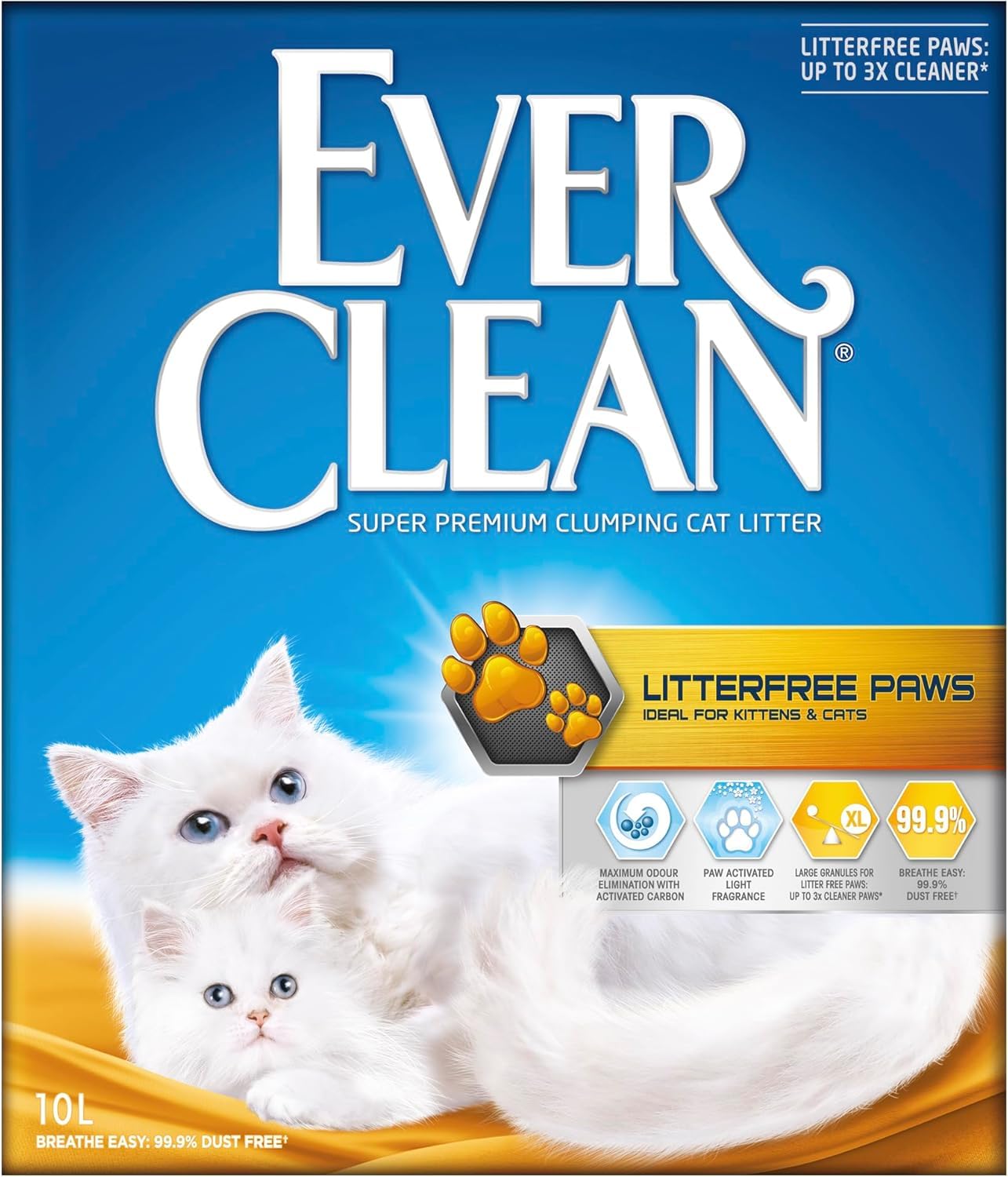 Ever Clean Clumping Cat Litter, Scented Cat Litter, Litterfree Paws, Long-lasting Freshness, Dust-Free Formula, 10 l (Pack of 1)