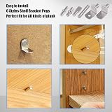 GLARKS 156Pcs Shelf Pins Kit 6 Styles 5mm Dowel 6mm Brackets Nickel view 5