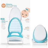 The 3-Step Cradle Cap System by Fridababy | DermaFrida The FlakeFixer | Sponge, Brush, Comb and Storage Stand for Babies…