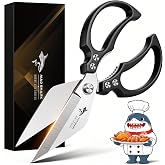 MAD SHARK Heavy Duty Kitchen Shears, All Purpose Kitchen Scissors | 8mm German Steel Poultry Shears for Chicken, Meat, Turkey, Seafood &amp; Vegetables, Dishwasher Safe, Ergonomic