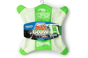 Chuckit! Flying Glow Squirrel Fetch Dog Toy, (10.5 Inch Length), Glow in The Dark Dog Toy, Pack of 1, Size Medium, for All Breeds and Sizes