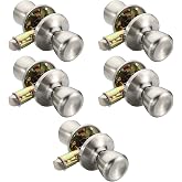 Otoolling 5 Set Mobile Interior Door Knob Lock Set, 1-7/8 Inches, Silver | Home Passage Hall Closet Bed and Bath Handle Durable Metal Rust-resistant &amp; Easy to Install