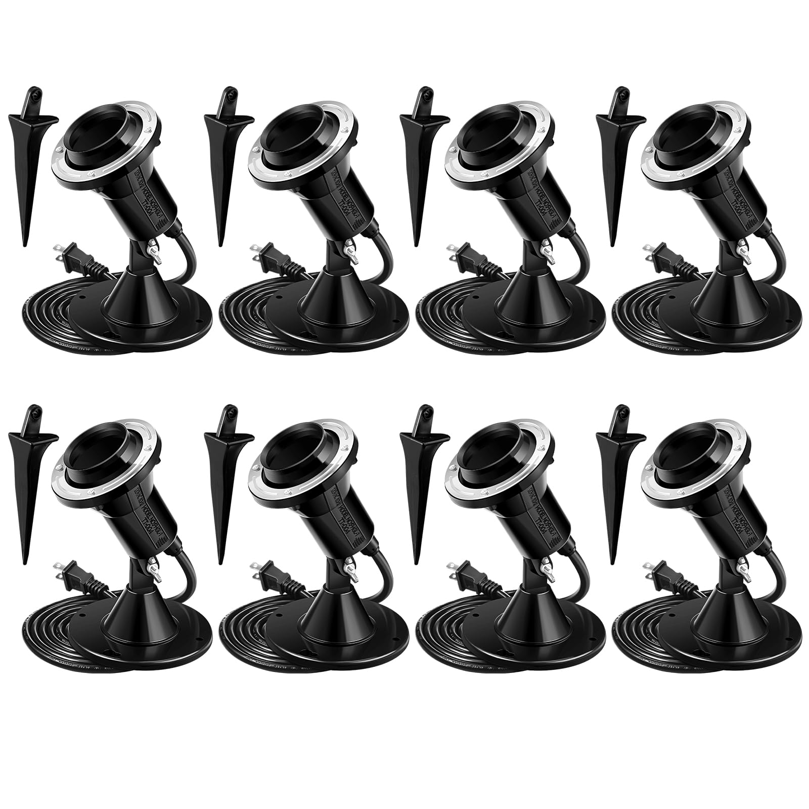 Photo 1 of Relaxweex 6 Pack Halloween Christmas Spotlight Outdoor Floodlight Holder Plug in Fixture Stake 120 V Listed Spotlight Outdoor Light Socket 6ft Power Cord E26 Base Adjustable Head 38 Bulb Yard