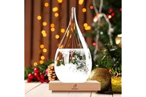 F FOXKEY Storm Glass Weather Predictor, Snow Globe Drop-Shaped Weather Forecast Bottle, Unique Fashion Home Decor Weather for Men Women (XXL)