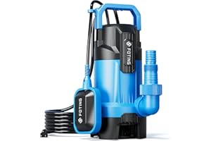 FOTING Sump Pump, High Flow Submersible Water Pump with Float Switch, Automatic Clean/Dirty Utility Pump for Basement Puddle 