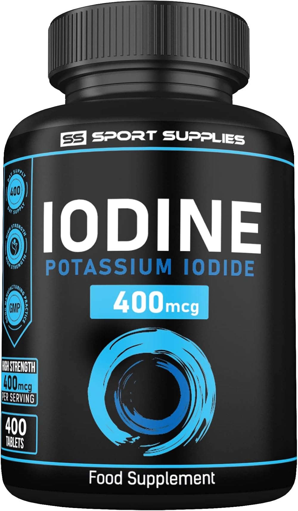 SS Sport Supplies Iodine Supplement 400mcg 400 Tablets Vegan UK Made