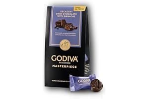 GODIVA CHOCOLATIER Godiva Masterpiece Dark Chocolate Bag, Individually Wrapped with Ganache Center, Gourmet Gift for Birthday, Holiday, Kosher, Halal, 7oz