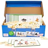 Junior Learning Sentence Toolbox - 40 Tri-Blocks Educational Set | Build sentences with 40 tri-blocks and 12 cards using nouns and verbs. Ideal for teaching parts of speech to kids