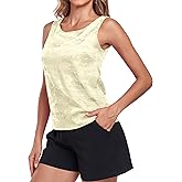 Wantschun Womens Silk Satin Tank Tops Round Neck Jacquard Camisole Summer Basic Tank Shirt Sleeveless Blouse