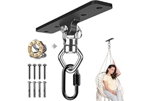 BENELABEL Ceiling Mount Swing Hanger with Bearing 900 LB Capacity Heavy Bag Hanger Stainless Steel Hanging Chair Mount 360° Swing Hardware for Aerial Silks, Punching Bag, Gymnast Ring