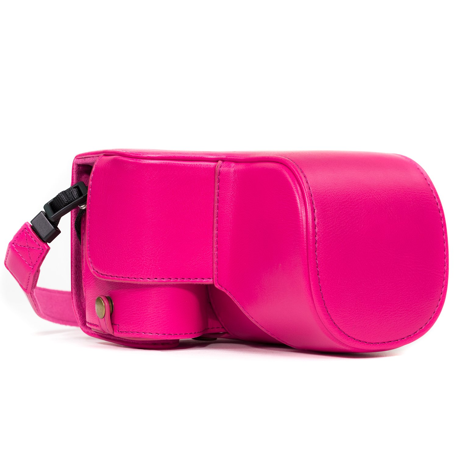 MegaGear MG1119 Ever Ready Leather Case and Strap with Battery Access for Sony Alpha A6500 Camera - Hot Pink