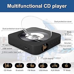 MICOCIOUS Portable CD Player with Bluetooth Desktop