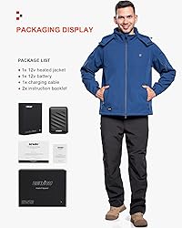 DEWBU Soft Shell Heated Jacket for Men with 12V
