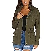 JTNFairy Casual Jackets for Women Long Sleeve Zipper Classic Outwear Bomber Coats Button Up with Pockets