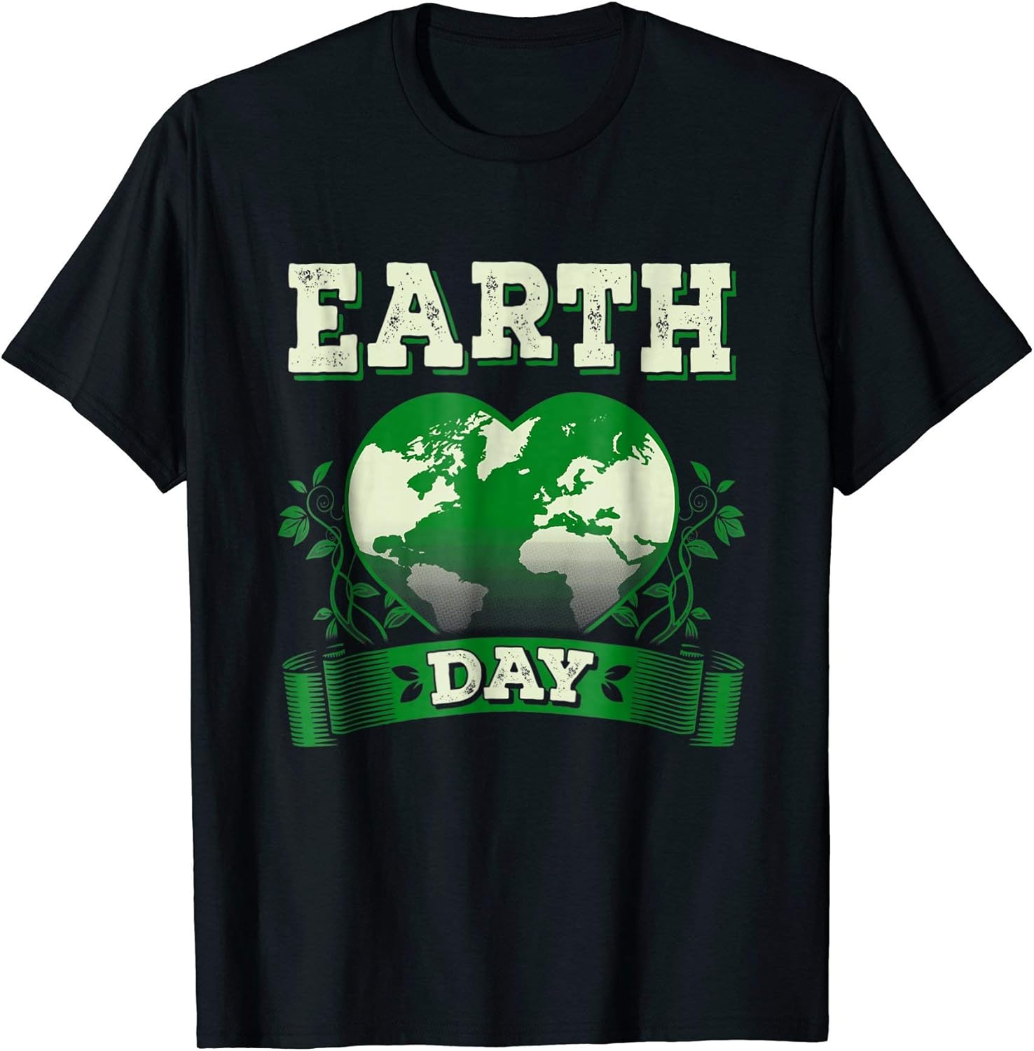 Men’s Earth Day Tees: Earth Day Heart Shaped Earth T-Shirt 2XL Royal