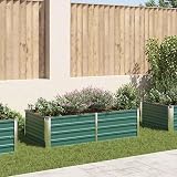 vidaXL Raised Garden Bed Galvanised Steel Green 160x80x45 cm view 2