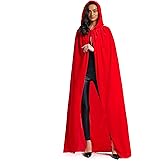 Evlatte Velvet Cloak, Adult Hooded Cloak Velvet Cape Halloween Witch Costume for Men and Women Cosplay Costumes