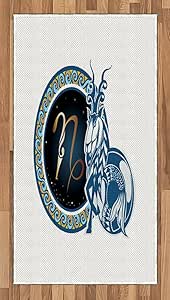 Ambesonne Zodiac Capricornio Alfombra de área, diseño de Animales con