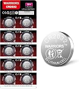 Warriors CR2032 3V Lithium Coin Battery 240mAh 10 Pack Child Safe Pack view 1