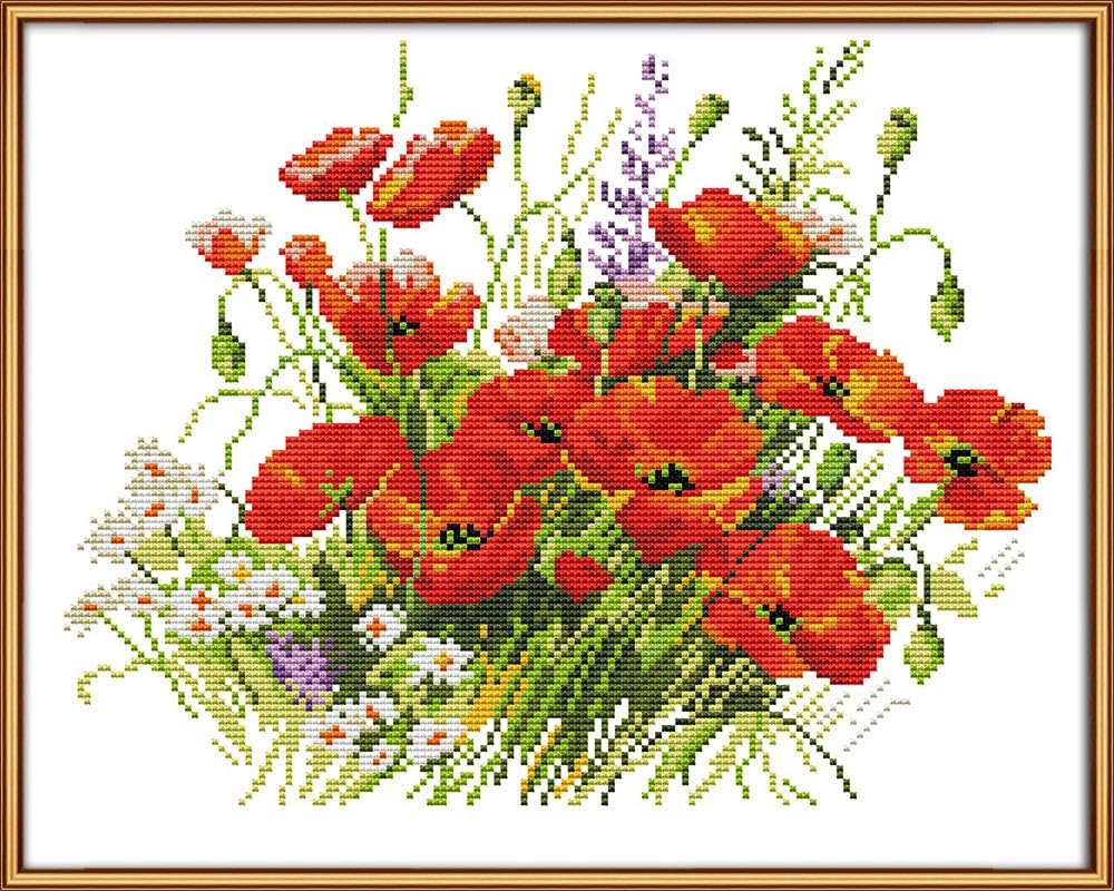 CaptainCrafts New Stamped Cross Stitch Kits Preprinted Pattern Counted