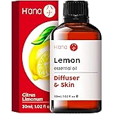 H'ana Lemon Essential Oil - 1.02 Fl Oz - for Hair, Skin, Diffuser, Aromatherapy, DIY Candle & Soap Making