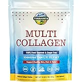 Terranics Multi Collagen Peptides Powder, 1lb, 20g Per Serving, Hydrolyzed Collagen Type I II III V X, Bovine Marine Chicken & Eggshell, No Sugar, Keto, Beauty & Movements Support, Unflavored, 16oz