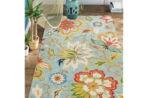 Lahome Collection Modern Floral Area Rug - 3'x5' Washable Rug Non-Slip Colorful Vintage Accent Distressed Throw Rugs Floor Carpet for Living Room Bedrooms Decor (3’X 5’, Paisley)