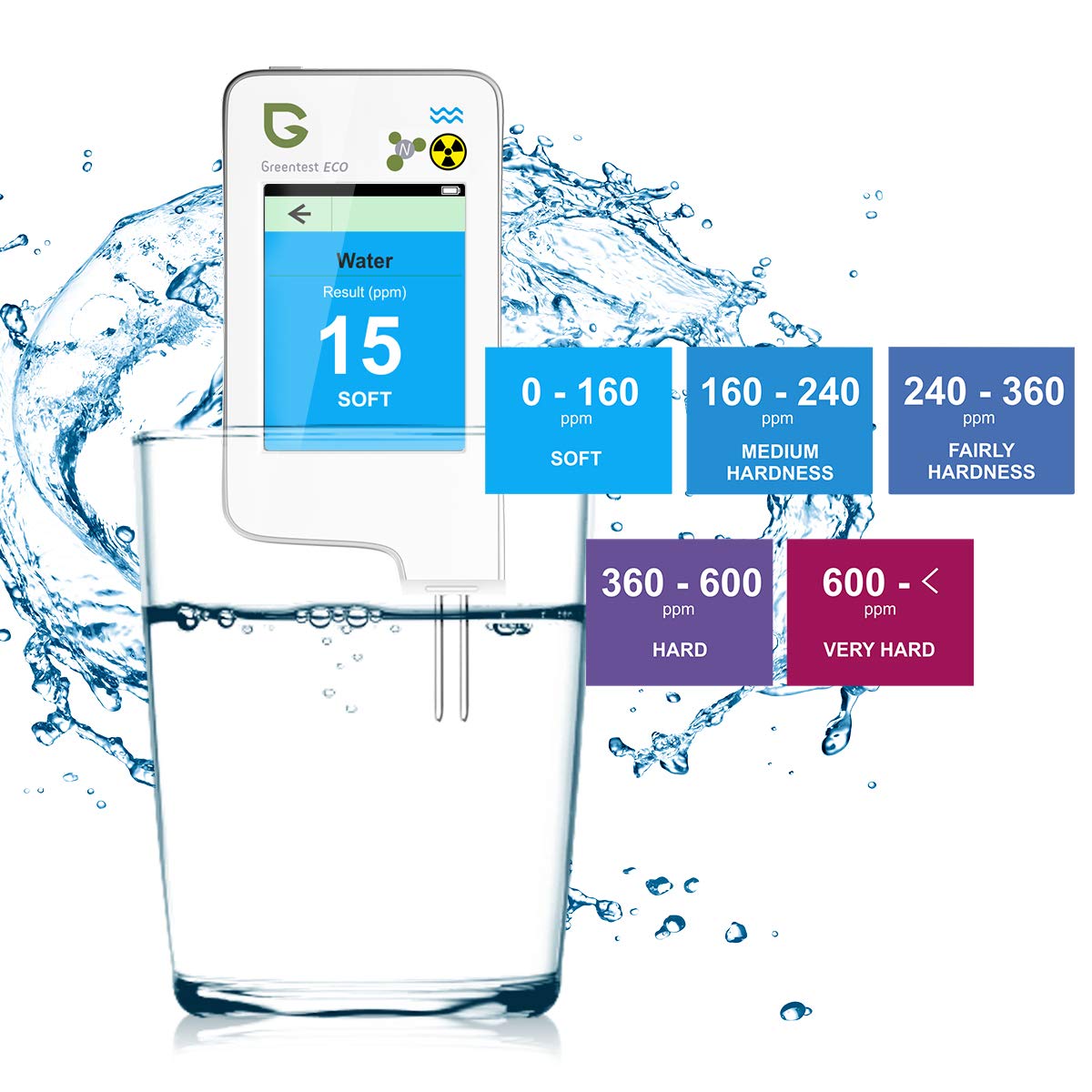 G Probador de agua TDS Analizador de medidor PPM + Detector digital de alimentos Probador de nitrato para frutas, verduras, agua de carne y pescado: Amazon.es: Industria, empresas y ciencia