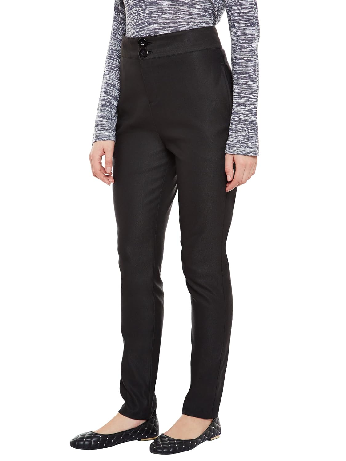 martini women black stretch twill trouser (black, 34)