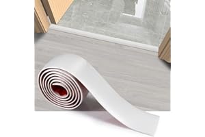 PEUNITORY Floor Transition Strip, 3.3 Ft Self Adhesive Vinyl Flooring Transition Strips Wood to Tile Floor Divider Strip for Joining Floor Gaps Tiles Carpet Threshold Transition (1.58in W, White)