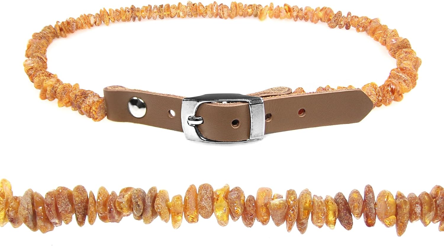 Saniston Baltic Amber Collar for Dogs and Cats/Collar with Adjustable