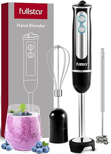 Baby - Immersion Blender, Hand Blender Electric, 3-in-1 Immersion Blender Handheld, 9-Speed, 500W Handheld Blender - Hand Blenders Immersion, Hand Mixer Electric Blenders for Kitchen, Smoothie Blender Black