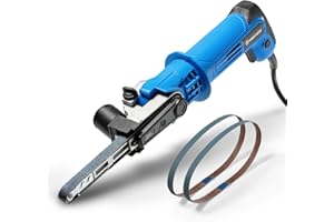 WOODSTARTER Variable Speed Detailing File Sander with 1/2" X 18" Belt, 2.3AMP, 1000-1800 ft/min 6 Speed, 0-60° Adjustable, Tool-Free Belt Change, Lightweight, for Wood, Mental, Plastic