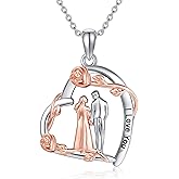 CUPENDA Hug Necklace Sterling Silver Couple Angel Wing Pendant Necklace Hug Romantic Guardian Angel Jewelry for Lover Him Her