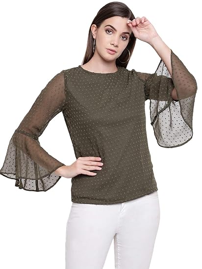 olive green mesh top