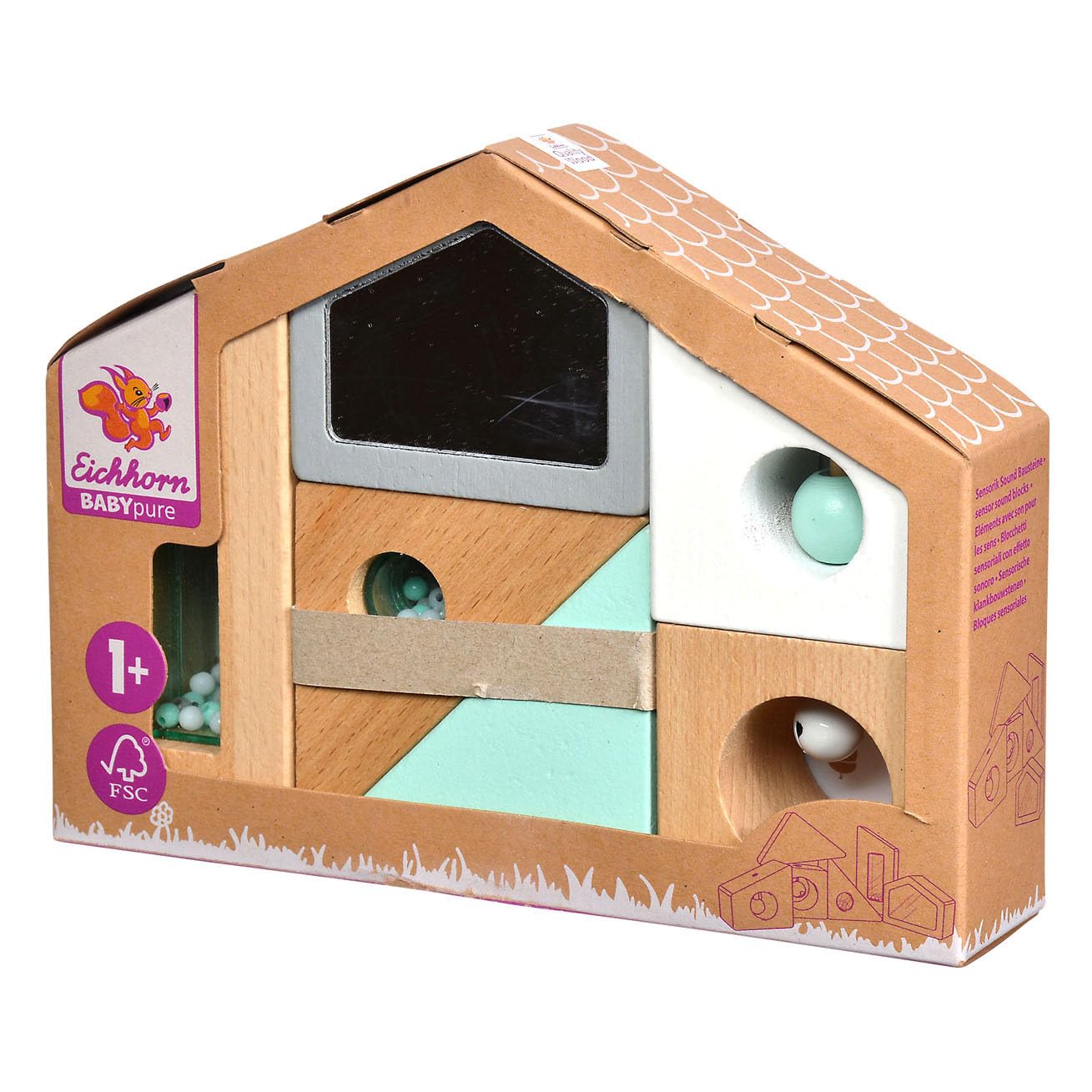 Eichhorn 100005720 Sound Building Blocks, Multicoloured, 6 pieces