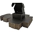 Lmuze Small Black Shipping Boxes for Small Business Pack of 25-4x4x2 inches Cardboard Corrugated Mailer Boxes for Shipping Packaging Craft Gifts Giving Products