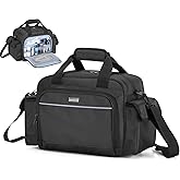 Trunab Home Health Nurse Bag Empty, Portable Medical Supplies Shoulder Bag for Hospice, Home Visit, Hospital Interns, Black, Bag Only
