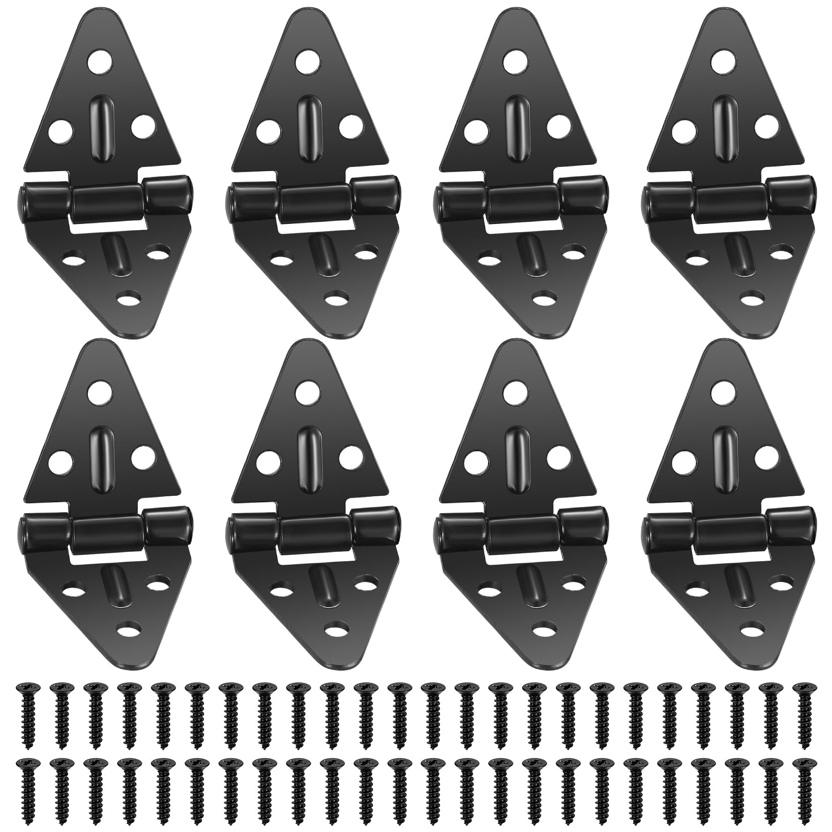 8 Pieces Folding Hinges, 180 Degree Black Hinge, Furniture Hinge, Used for Wardrobe, Wardrobe, Wooden Crate, Folding Table, Garden Door Hinges