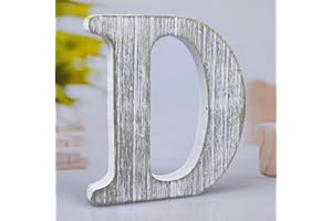 WOODOUNAI 8 Inch Wood Letters Unfinished Rustic Wood Letters for Wall Decor Decorative Standing Letters Slices Sign Board Decoration for Craft Home Party Projects (D)